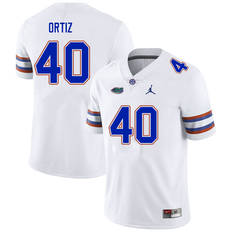 Men #40 Gabriel Ortiz Florida Gators College Football Jerseys Sale-White - Click Image to Close